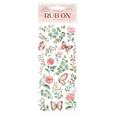 Stamperia - Create Happiness Collection - Rub On Transfers - Flowers &amp; Butterflies - DFLRB03