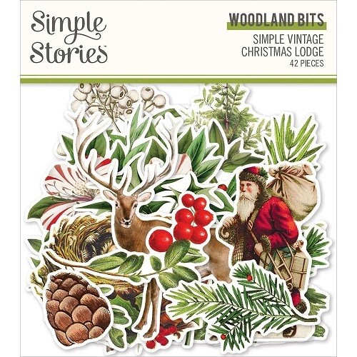 Simple Stories - Simple Vintage Christmas Lodge - Woodland Bits - Die Cuts - SVCL18423 - 42 pcs
