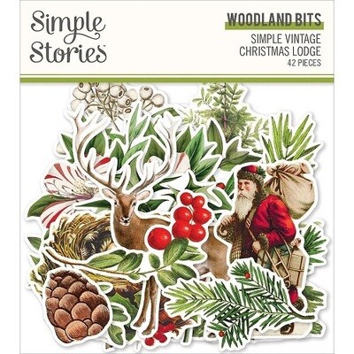 Simple Stories - Simple Vintage Christmas Lodge - Woodland Bits - Die Cuts - SVCL18423 - 42 pcs