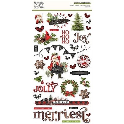 Simple Stories - Simple Vintage Christmas Lodge - 6&quot; x 12&quot; Chipboard Stickers - SCVL18421