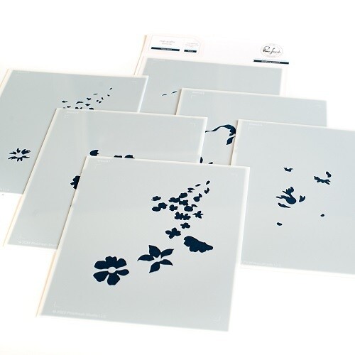 PinkFresh Studio - Happy Dance - Layered Stencil - 168422 - 6 pcs