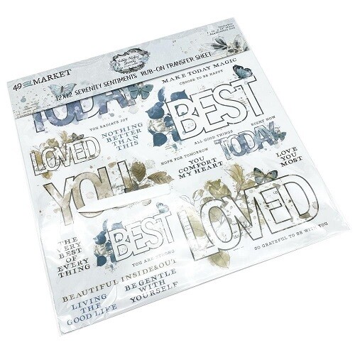 49 &amp; Market - Vintage Artistry - Serenity Collection - 12&quot; x 12&quot; - Rub On Transfer Sheets - Sentiments - VAS38091