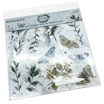 49 &amp; Market - Vintage Artistry - Serenity Collection - 12&quot; x 12&quot; - Rub On Transfer Sheets - VAS38077