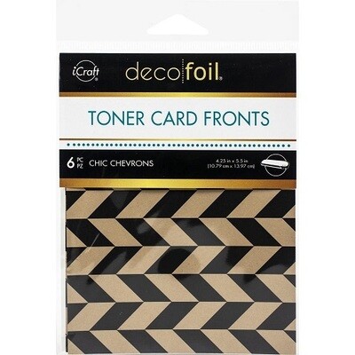 iCraft - Deco Foil - A2 - Toner Card Fronts - Chic Chevron - Kraft - DF5584 - 8pcs