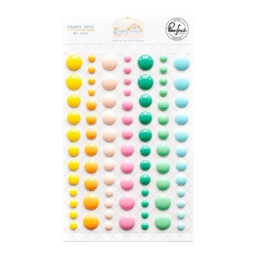 PinkFresh Studio - Enamel Dots - Happy Hearts Collection - 138422 - 84 pcs