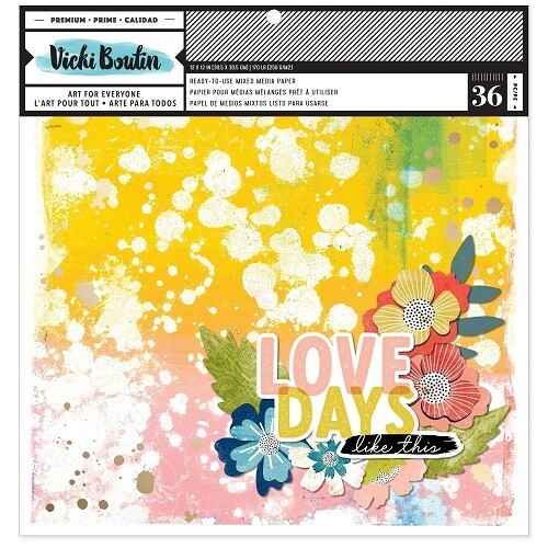 American Crafts - Vicki Boutin - Art For Everyone - Painted Backgrounds - 12 x 12 Cardstock Pack - VB013867 - 36 Sheets