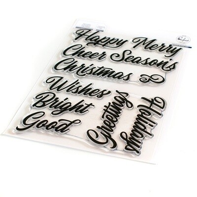 PinkFresh Studio - Clear Stamp - 6" X 8 " - Brushed Sentiments - Holiday - 174222