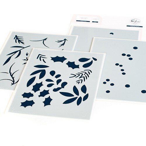 PinkFresh Studio - Festive Leaves - Layered Stencil - 176122 - 4 pcs