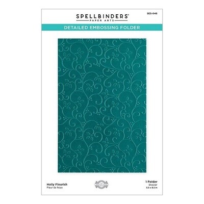 Spellbinders Paper Arts - Embossing Folder - Christmas Flourish Collection - Holly Flourish - SES046