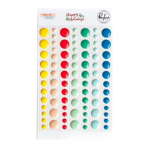 PinkFresh Studio - Happy Holidays Collection - Enamel Dots - 172422 - 84 pcs