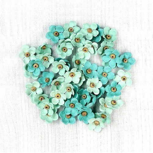 Nicole Crafts - Little Birdie - Beaded Blooms - Flowers - Artic Ice -  CR69340 - 60 pcs
