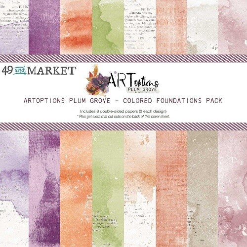 49 &amp; Market - ArtOptions - Plum Grove Collection - 12&quot; x 12&quot; - Paper Pack - Foundations - APG39197 - 8 sheets