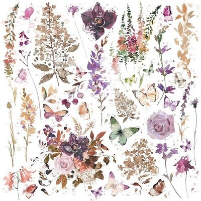 49 &amp; Market - ArtOptions - Plum Grove Collection - 12" x 12" - Rub On Transfers - APG38480