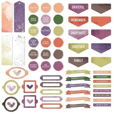 49 &amp; Market - ArtOptions - Plum Grove Collection - Chipboard Set - APG38565 - 61 pcs