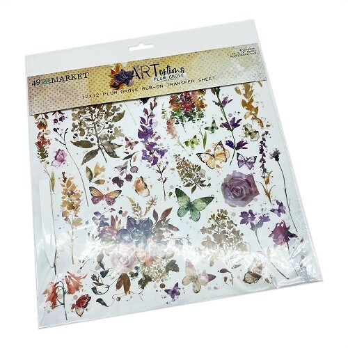 49 &amp; Market - ArtOptions - Plum Grove Collection - 12&quot; x 12&quot; - Rub On Transfers - APG38480