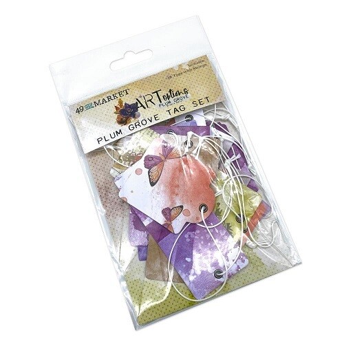 49 &amp; Market - ArtOptions - Plum Grove Collection - Tag Set - APG38572 - 18 pcs