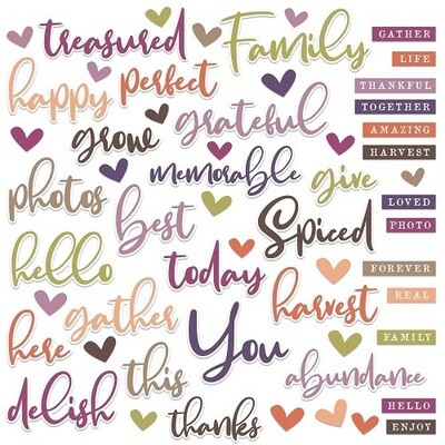49 &amp; Market - ArtOptions - Plum Grove Collection - Chipboard Words - APG38596 - 59 pcs