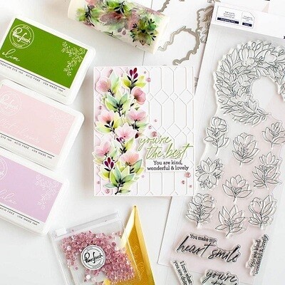 PinkFresh Studio - Enchanting Flora - Clear Stamp - 4" x 12" - 178822