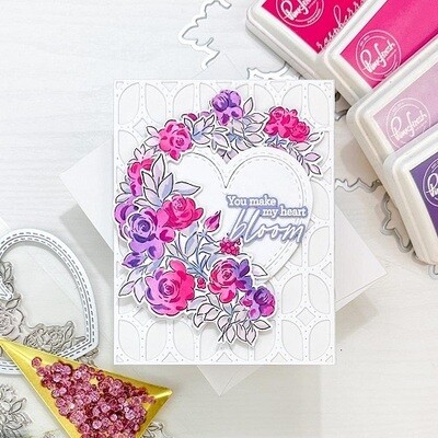 PinkFresh Studio - Indigo Roses - Clear Stamp - 4" x 12" - 179222 