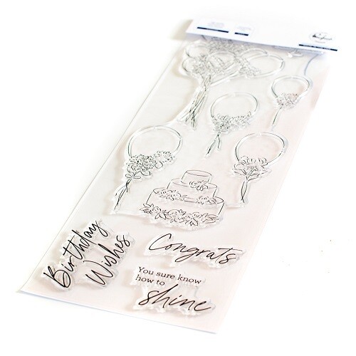 PinkFresh Studio - Celebrate - 4&quot; x 12&quot; - Clear Stamp - 179622 