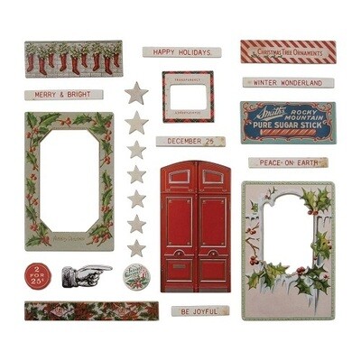 Tim Holtz - idea-ology - Chipboard Baseboards Christmas - 24 pcs - TH94278