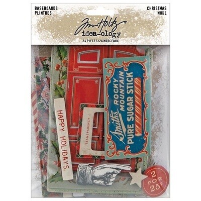 Tim Holtz - idea-ology - Chipboard Baseboards Christmas - 24 pcs - TH94278