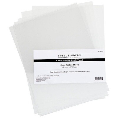 Spellbinders Paper Arts - Acetate - Clear - 8.5&quot; x 11&quot; - 10 Pack - SCS119