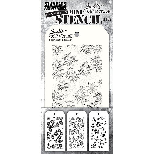 Tim Holtz - Mini Stencil set - #54 - 3.5&quot; x 7.5&quot; - 3 pcs