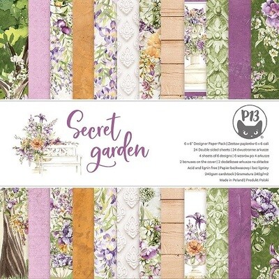 P13 - Secret Garden Collection - 6 x 6 Paper Pad - P13SGR09 - 24 Sheets
