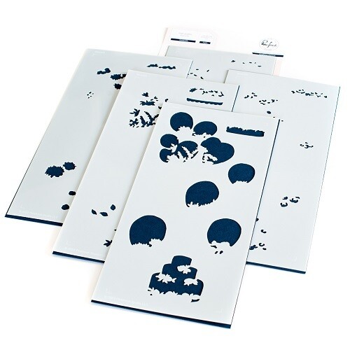 PinkFresh Studio - Celebrate - Layered Stencil - 4&quot; x 9&quot; - 179822 - 5 pcs