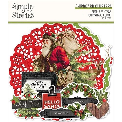 Simple Stories - Simple Vintage Christmas Lodge - Chipboard Clusters - SVCL18426 - 15 pcs