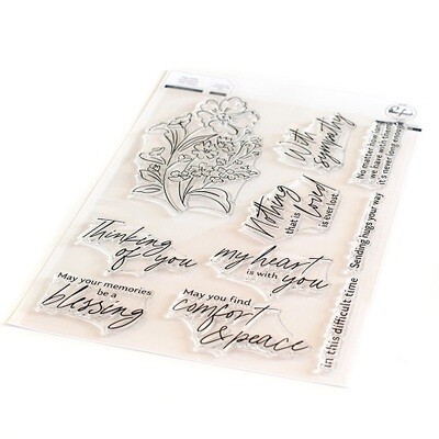 PinkFresh Studio - Clear Stamp - 6&quot; x 8&quot; - With Sympathy - 180022