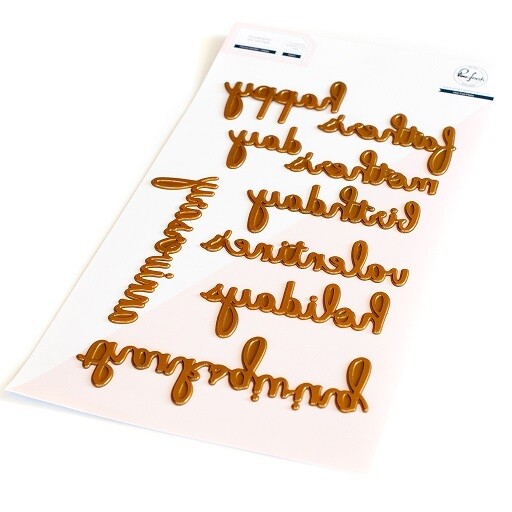 PinkFresh Studio - Hot Foil Plate - Phrase Builder - Happy - 181422