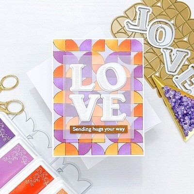 PinkFresh Studio - Hot Foil Plate - Quadrant Backdrop - 181022