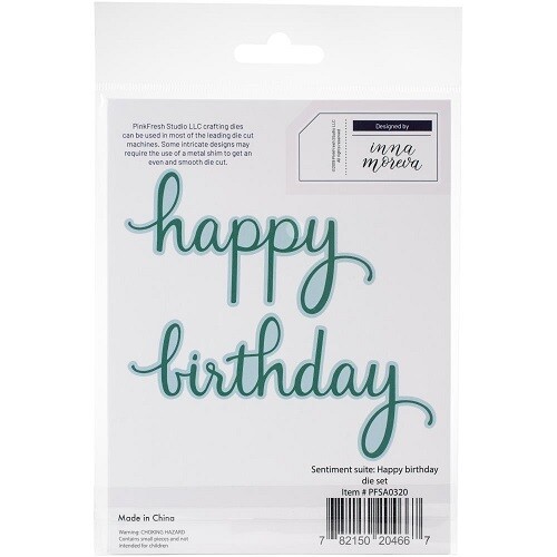 PinkFresh Studio - Alpha Die - Happy Birthday - Script - PFSA0320 - 2 pcs