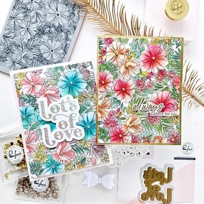 PinkFresh Studio - Cling Rubber Stamp - Poppy Mix - 182022