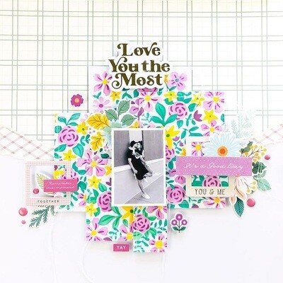 PinkFresh Studio - Mixed Blooms - Layered Stencil - 182522