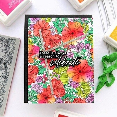 PinkFresh Studio - Poppy Mix - Layered Stencil -  182122 - 7 pcs