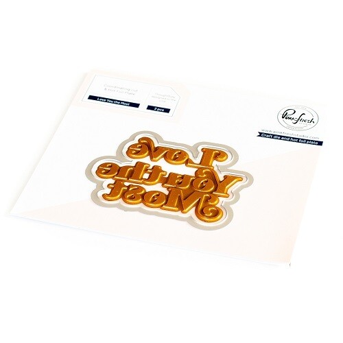 PinkFresh Studio - Hot Foil Plate &amp; Die Set - Love You The Most - 183922