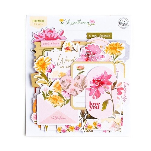 PinkFresh Studio - Chrysanthemum Collection - Ephemera - Die Cuts - 172522 - 45 pcs