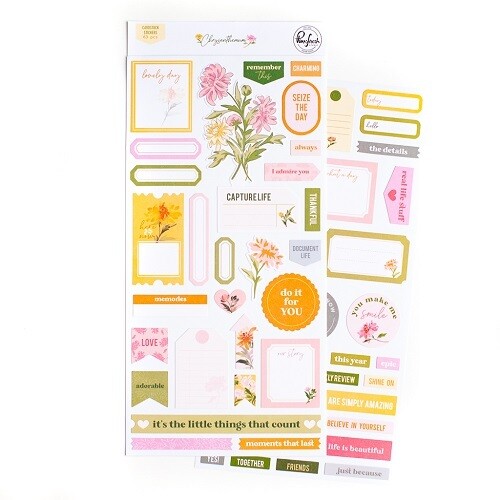 PinkFresh Studio - Chrysanthemum Collection - Cardstock Stickers - 172622 - 2 Sheets (63 stickers)