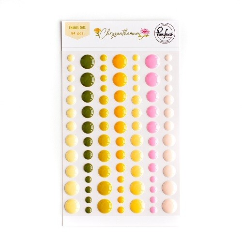 PinkFresh Studio - Chrysanthemum Collection -Enamel Dots - 173122 - 84 pcs