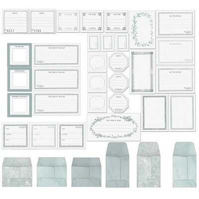 49 &amp; Market - Colour Swatch: Eucalyptus - Envelope Bits - CSE39968 - 37 pcs