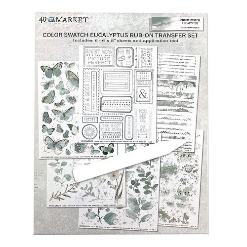 49 &amp; Market - Colour Swatch: Eucalyptus - Rub On Transfers - 6&quot; x 8&quot; - CSE39869 - 6 sheets