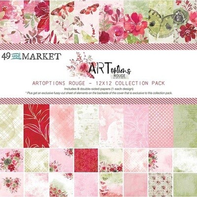 49 & Market - ArtOptions - Rouge - 12"x 12" Collection Pack - AOR39326 - 8 sheets
