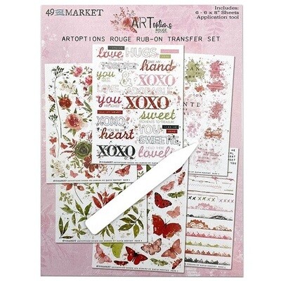 49 &amp; Market - ArtOptions - Rouge Collection - Rub On Transfers - 6&quot; x 8&quot; - AOR39395 - 6 sheets