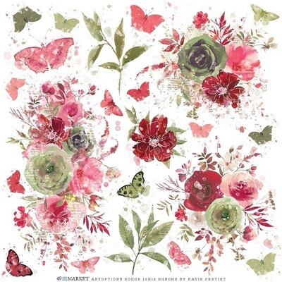 49 &amp; Market - ArtOptions - Rouge Collection - 12 x 12 Rub Ons - AOR39401 - 1 sheet