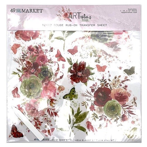 49 &amp; Market - ArtOptions - Rouge Collection - 12 x 12 Rub Ons - AOR39401 - 1 sheet