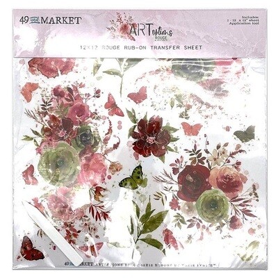 49 &amp; Market - ArtOptions - Rouge Collection - 12 x 12 Rub Ons - AOR39401 - 1 sheet