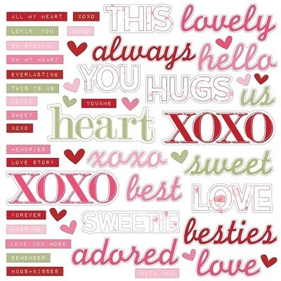 49 &amp; Market - ArtOptions - Rouge Collection - Chipboard Word Set - AOR39494 - 51 pcs